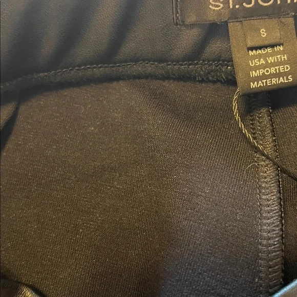 St. John faux leather pants, zipper at leg, black size S NWOT - Picture 11 of 14